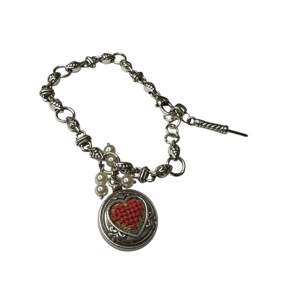 Brighton Silver  Heart Charm Bracelet - Picture 1 of 5